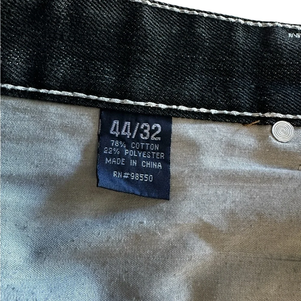 ATTITUDE GOLD MEN’S JEANS GREEN STICH Y2K PNTS SZ 44/32 - Picture 8 of 16